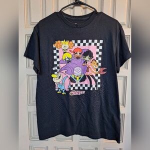 PowerPuff Girls Tee SzM Black Power Puff Characters Short Sleeves Machine Wash